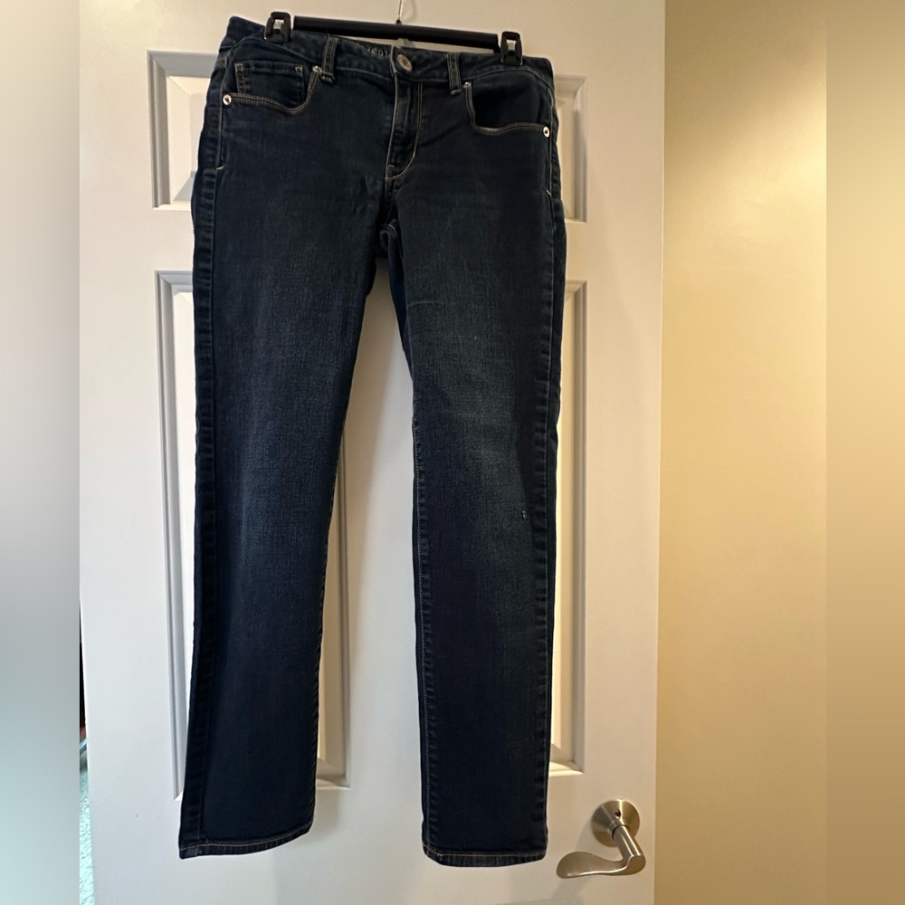 American Eagle Outfitters Dark Blue Straight Leg Jeans